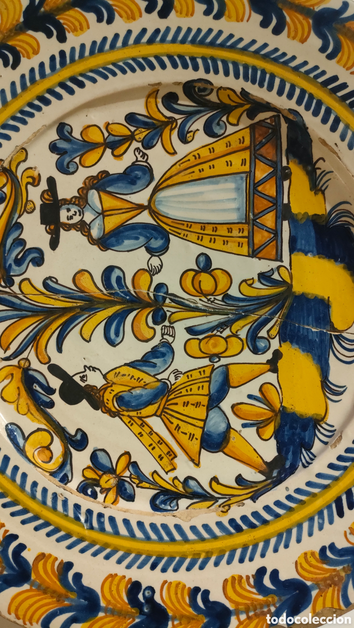 Antig&uuml;edades: Gran Plato de Gala de Loza Catalana &ndash; &rdquo;Serie de la Mazorca&rdquo; (Panotxa)