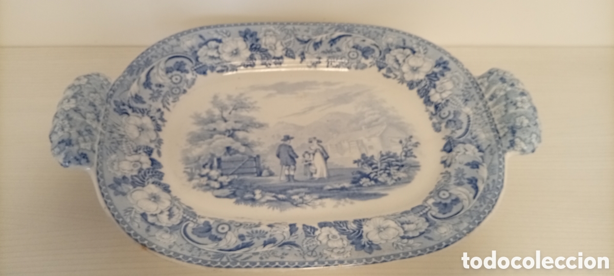 Antig&uuml;edades: BANDEJA OVALADA DE VERDURAS PORCELANA ANTIGUA