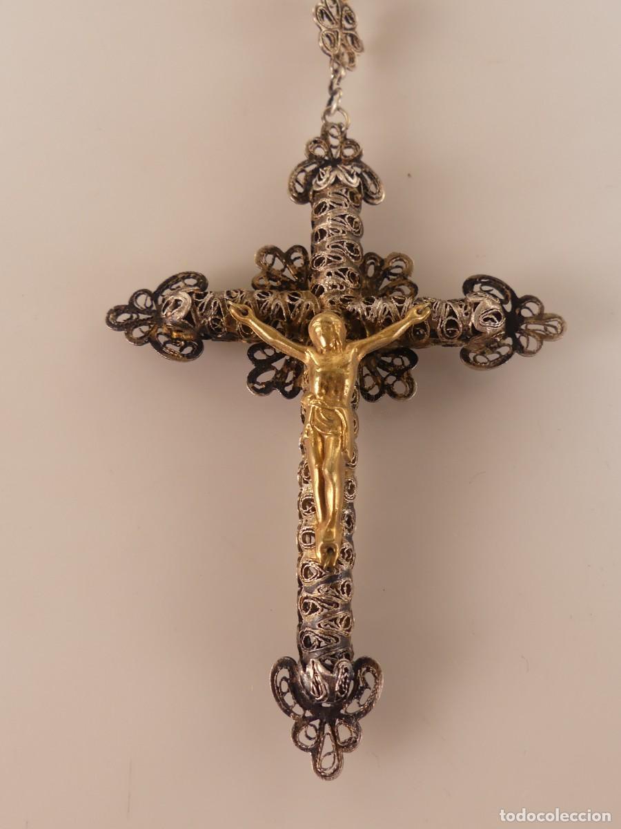 Antiquit&auml;ten: Maravilloso Rosario Filigrana Precioso Objeto Religioso Excelente Detallado