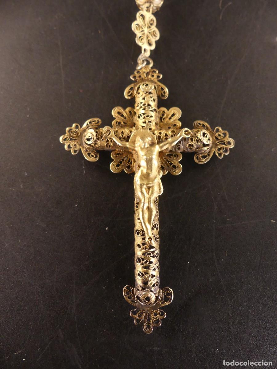 Antiquit&auml;ten: Maravilloso Rosario Filigrana Precioso Objeto Religioso Excelente Detallado