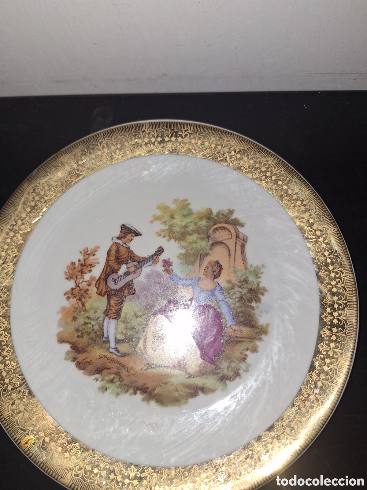 Antiquit&auml;ten: Plato de porcelana FRAGONARD