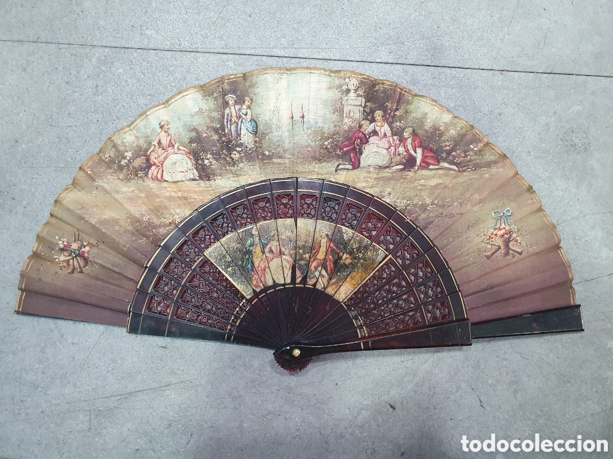 Antiguidades: Abanico con escenas galantes. (L66)