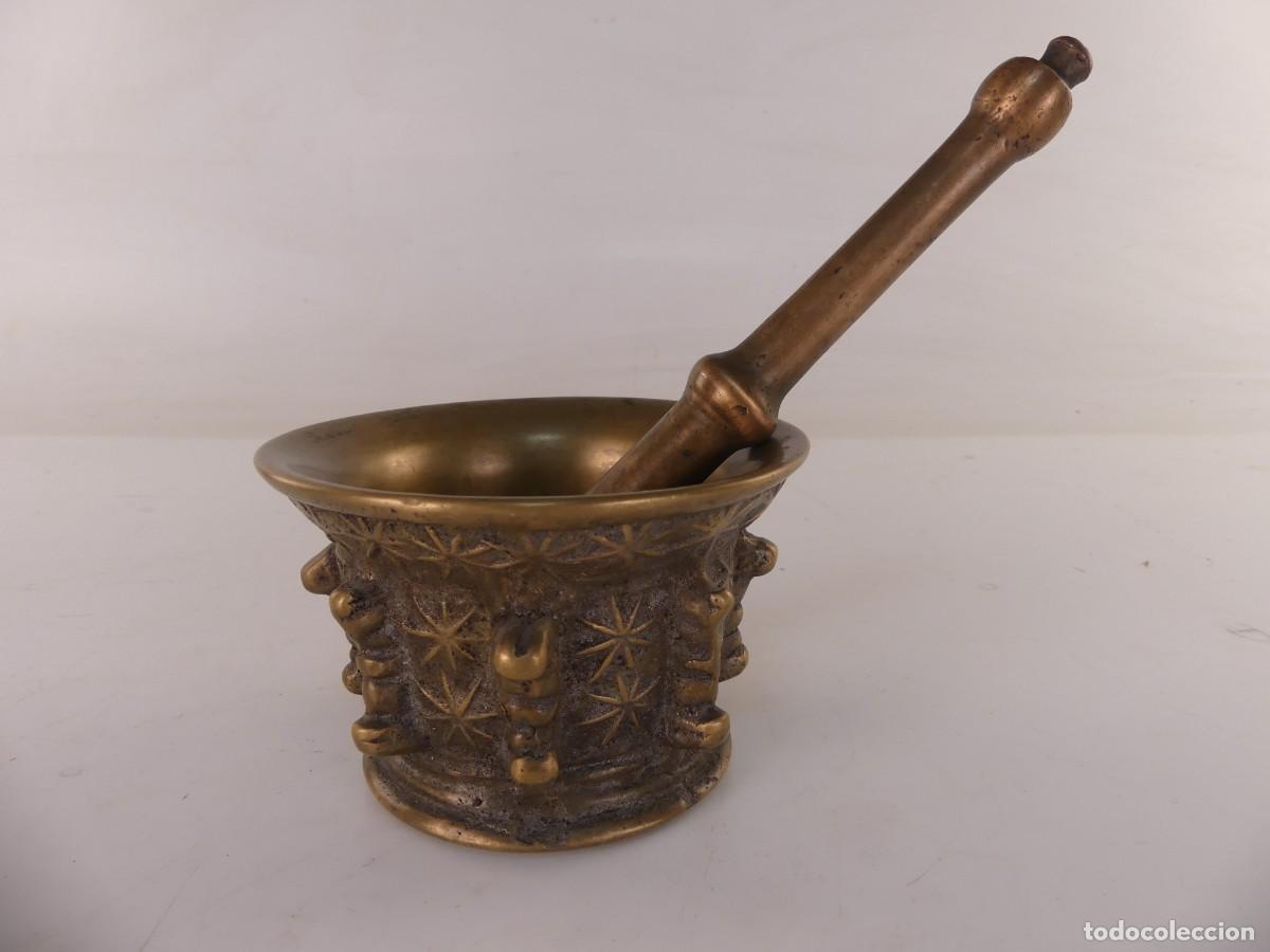 Antig&uuml;edades: almirez-mortero en bronce excelente pieza de colecci&oacute;n