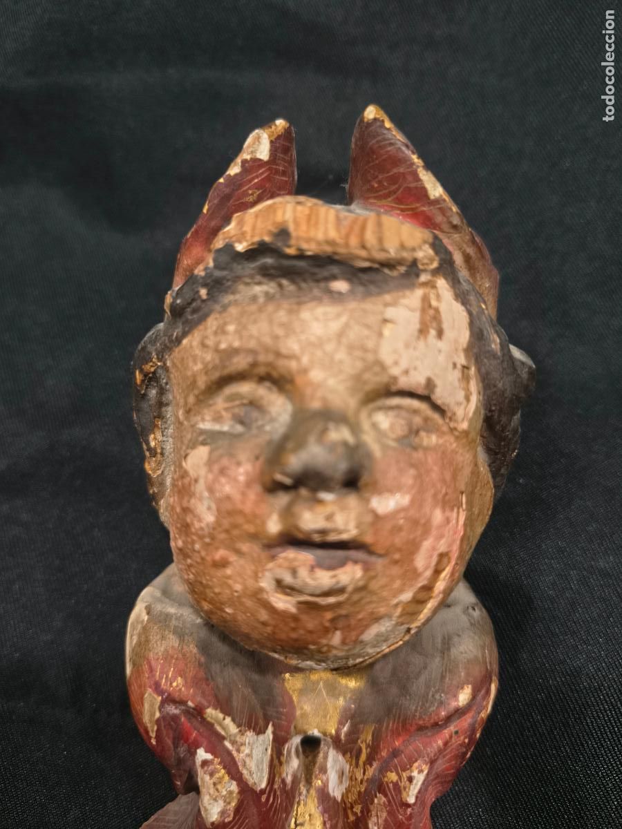 Antig&uuml;edades: Antigua talla querub&iacute;n - Foto 3