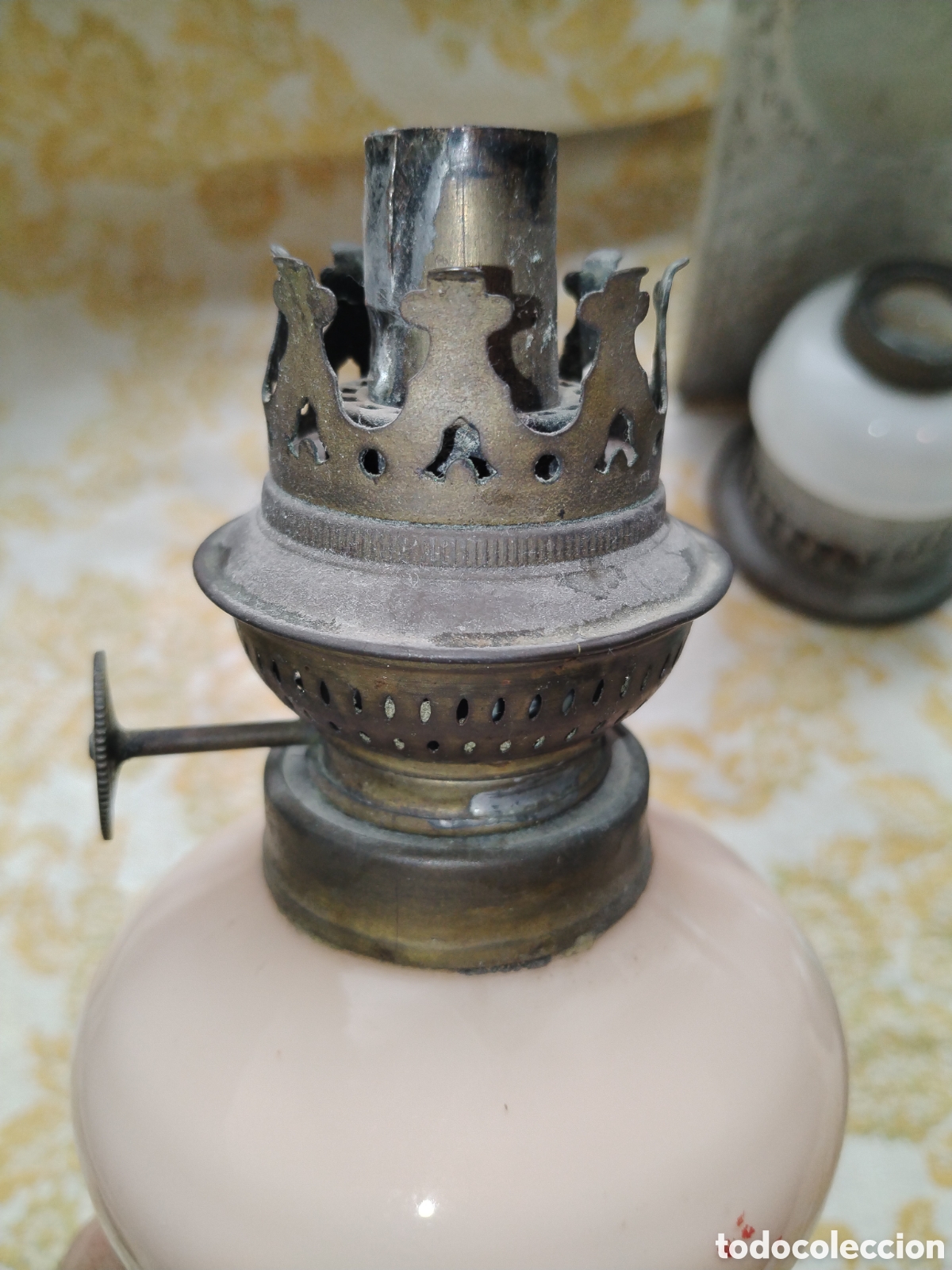 Antig&uuml;edades: Lote de l&aacute;mparas de cristal. Quinqu&eacute;s - Foto 4