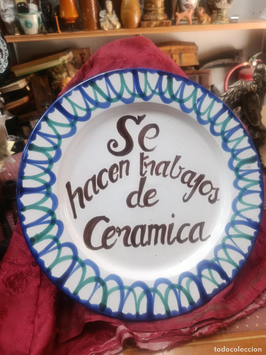 Antig&uuml;edades: Plato antiguo de cer&aacute;mica de Fajalauza&rdquo;se hacen trabajos de cer&aacute;mica&rdquo;