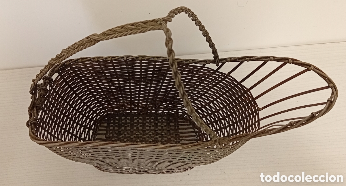 Antig&uuml;edades: .CESTA VINTAGE PLATEADA - Foto 2