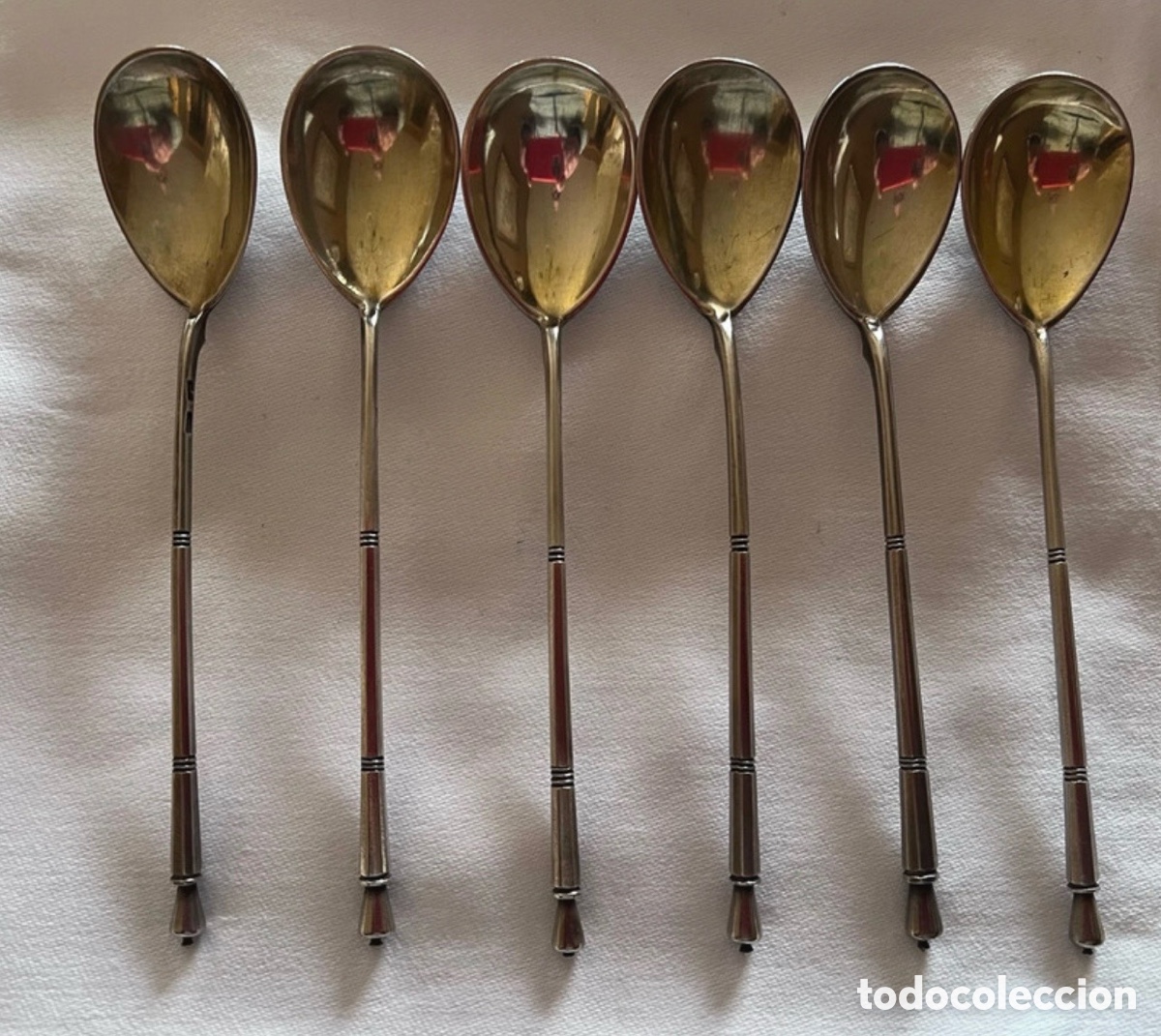 Antig&uuml;edades: Set 6 Cucharas Plata Escritores Rusos - Foto 4