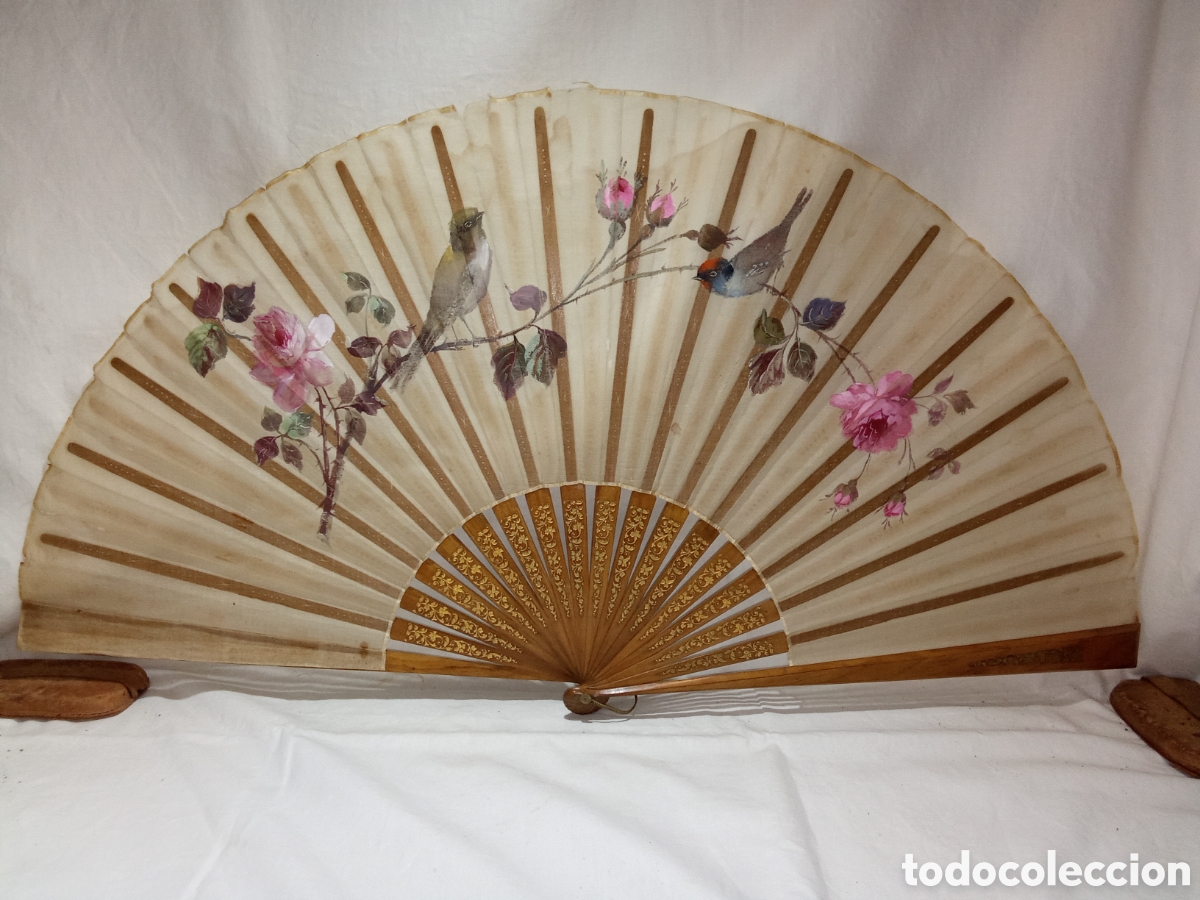 Oggetti Antichi: GRAN Y BONITO ABANICO PINTADO A MANO