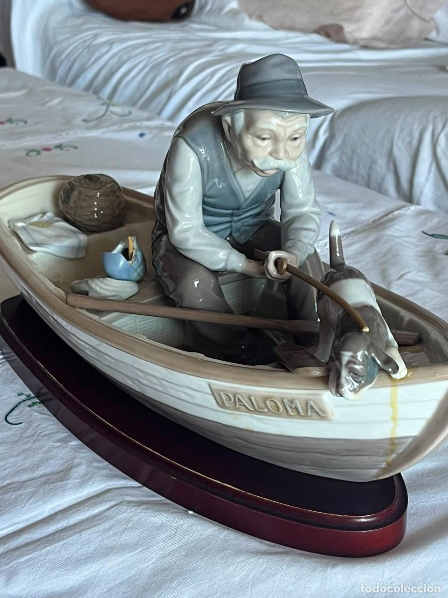 Antiquit&eacute;s: Figura Lladr&oacute; Hombre Pescador y Perro