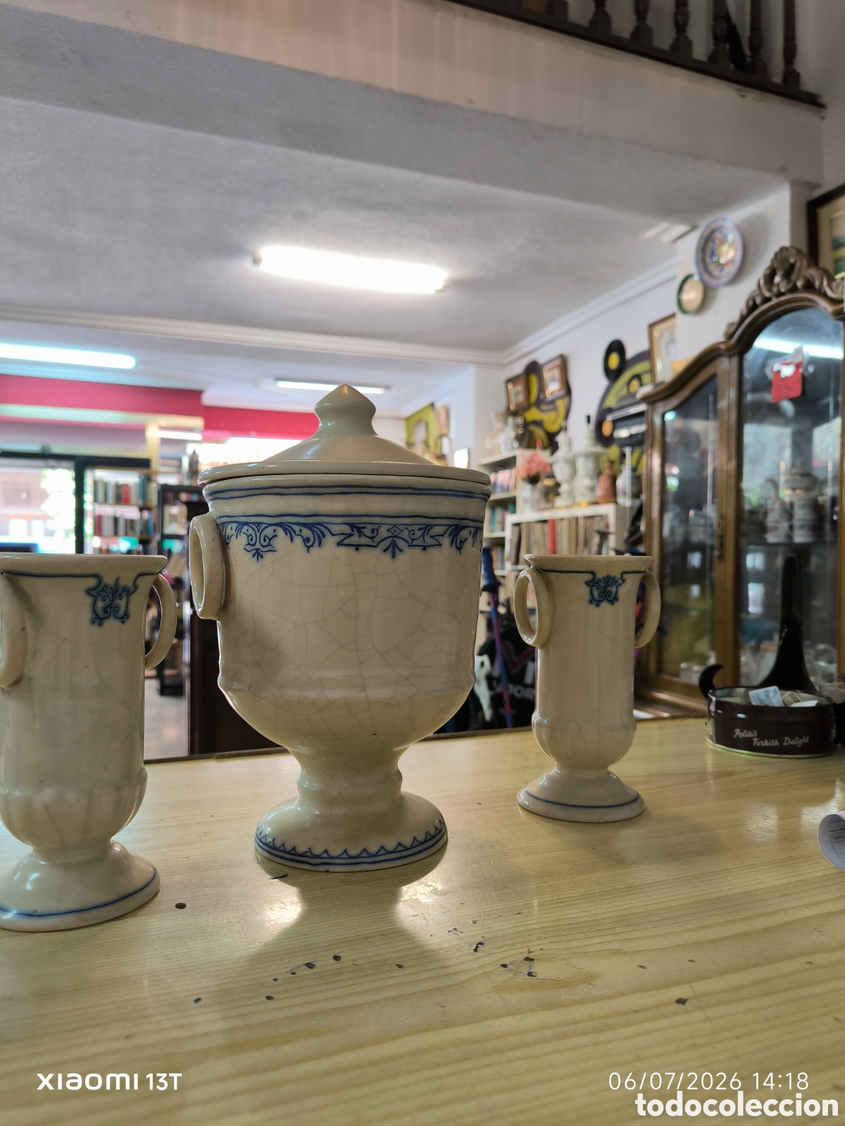 Antig&uuml;edades: Conjunto pieza cer&aacute;mica antigua Jos&eacute; Gimeno