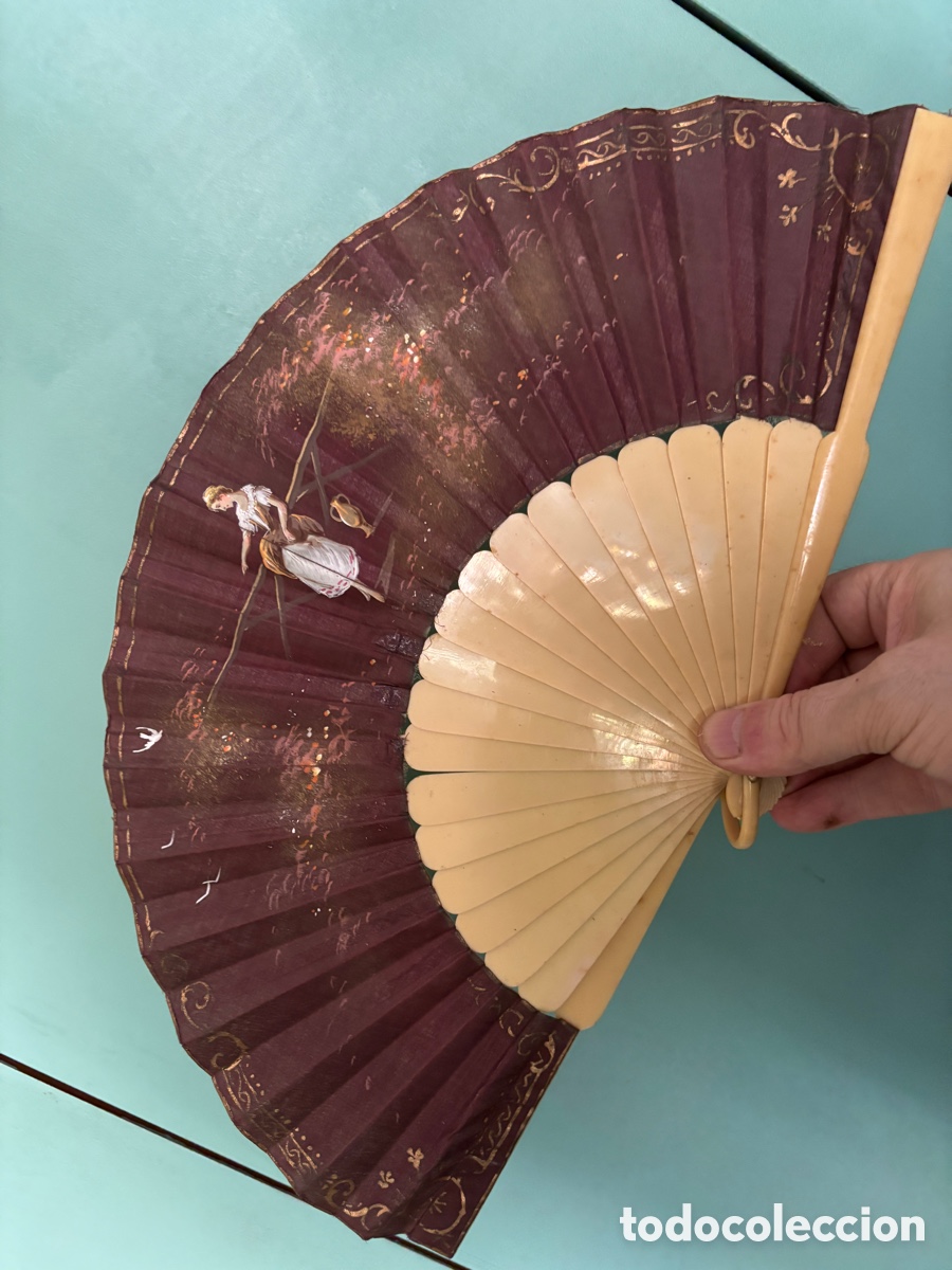 Oggetti Antichi: PRECIOSO ABANICO ANTIGUO PINTADO A MANO