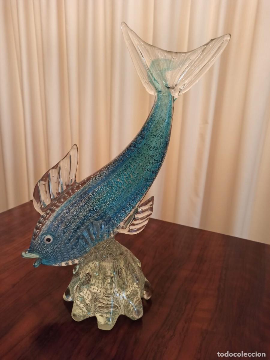 Antiguidades: PEZ CRISTAL DE MURANO CON MAS DE 100 A&Ntilde;OS 38,5 CENT&Iacute;METROS DE ALTO VER FOTOS