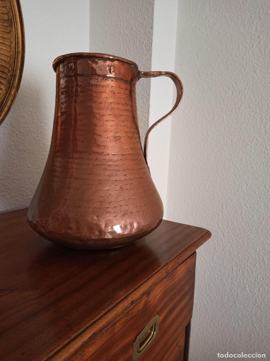 Antig&uuml;edades: CACHARRO ANTIGUO DE COBRE MEDIDAS 40 DE ALTO BASE 16,5 BOCA 17,5 ZONA ANCHA 34