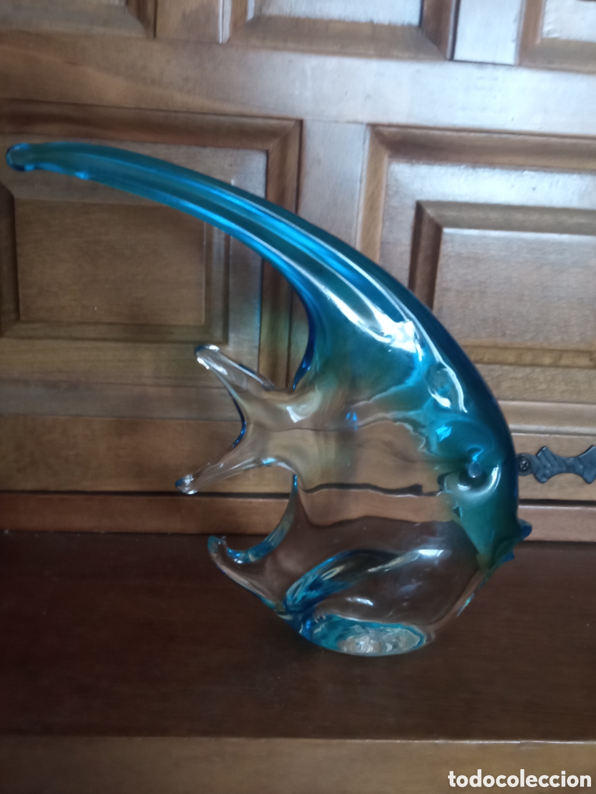 Antig&uuml;edades: Bonita figura de cristal de Murano de 18 cm de altura