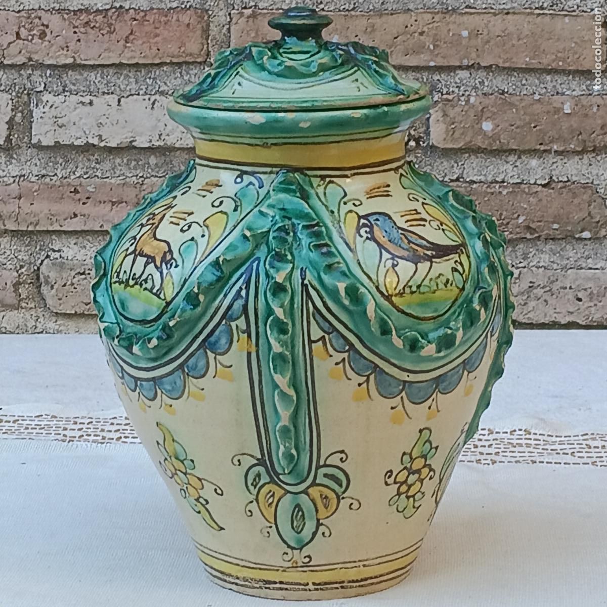Antiguidades: ORZA ANTIGUA CON TAPA EN CERAMICA DE PUENTE DEL ARZOBISPO ( TOLEDO )