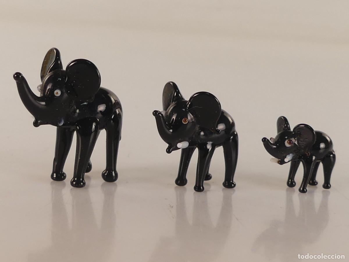Antig&uuml;edades: FIGURAS DE MINIATURAS DE CRISTAL &ndash; ELEFANTES