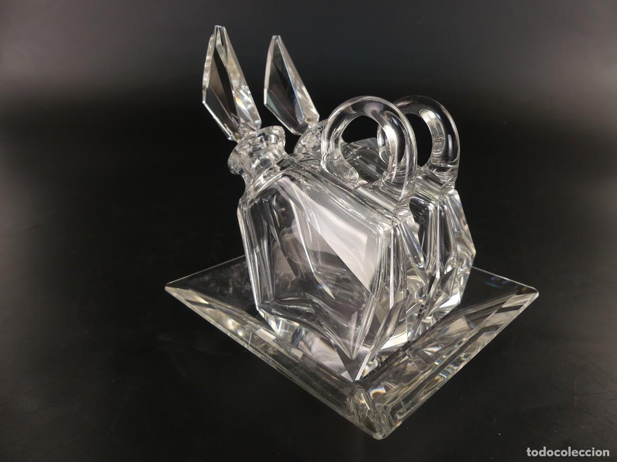 Antig&uuml;edades: JUEGO DE VINAGRERAS DE CRISTAL