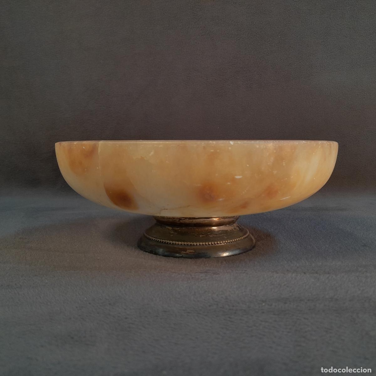 Antiguidades: CENTRO DE MESA O JARR&Oacute;N-COPA EN ONIX Y PLATA. A&Ntilde;O 1950 CA.