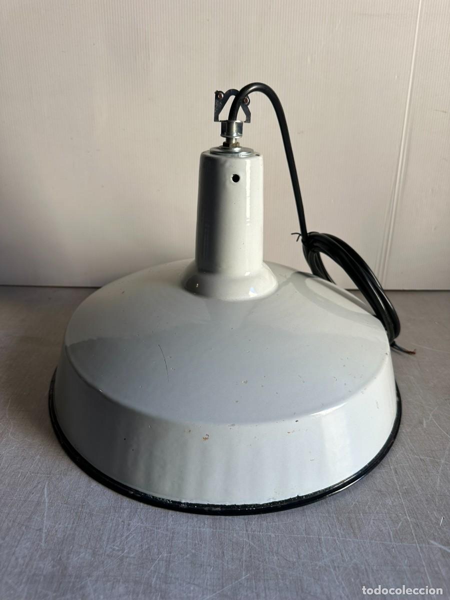 Antig&uuml;edades: L&aacute;mpara industrial vintage metal esmaltado