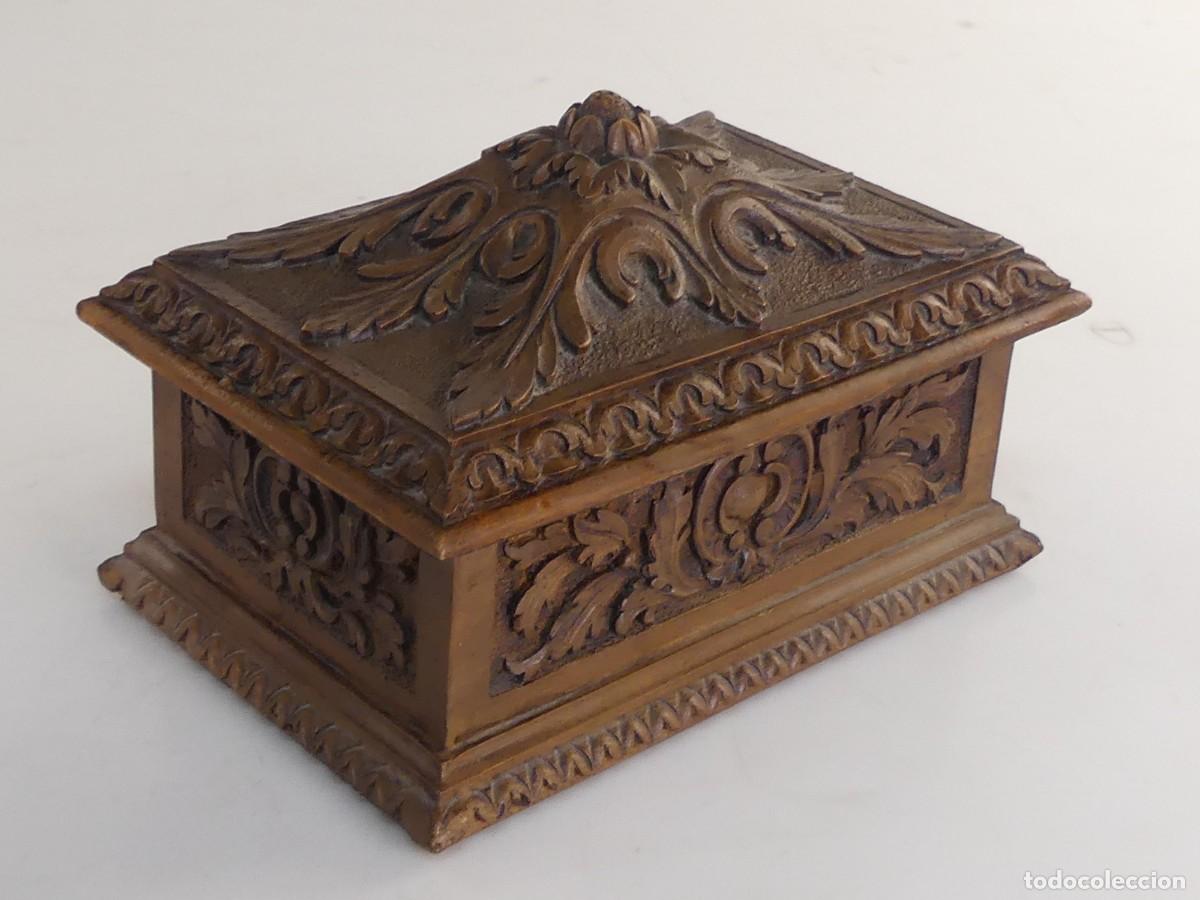 Antiguidades: PRECIOSA CAJA JOYERO IMITACION DE MADERA BONITO DISE&Ntilde;O