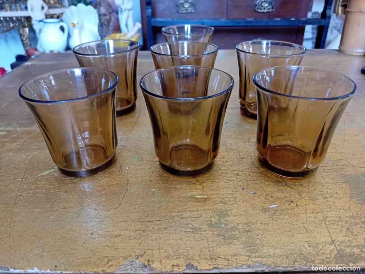 Antig&uuml;edades: 7 vasos de Duralex made in Spain d&eacute;cada de los 60/70