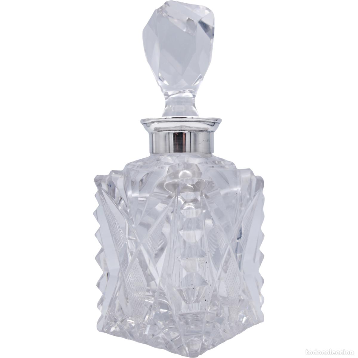 Antiquit&auml;ten: Botella licorera de plata y cristal tallado
