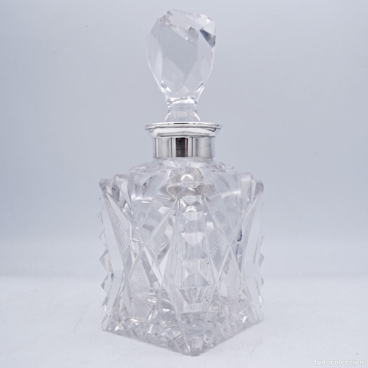 Antig&uuml;edades: Botella licorera de plata y cristal tallado - Foto 2