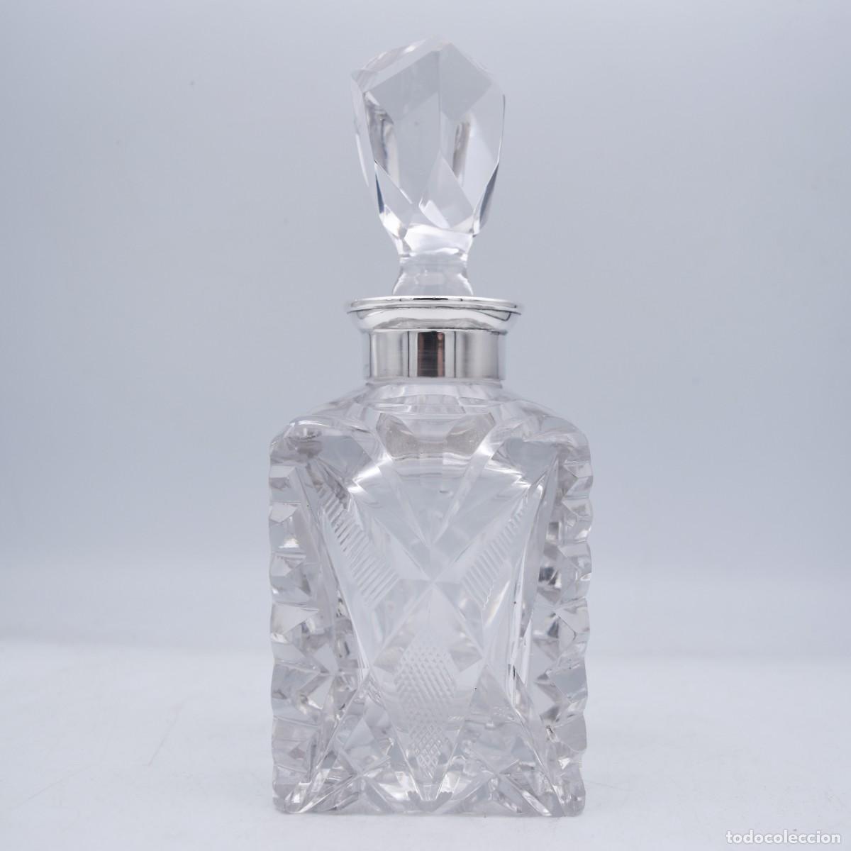 Antig&uuml;edades: Botella licorera de plata y cristal tallado - Foto 5