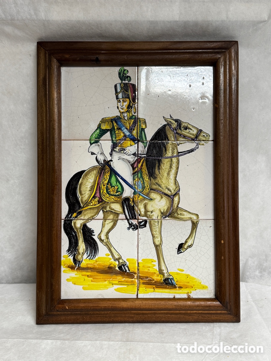 Antig&uuml;edades: Soldado en azulejo pintado a mano