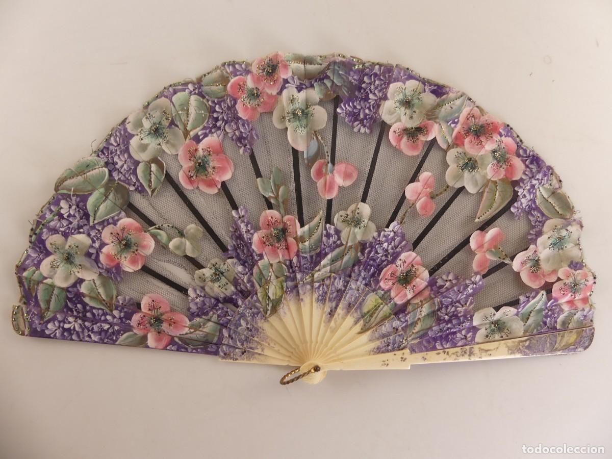 Oggetti Antichi: PRECIOSO ABANICO DISE&Ntilde;O FLORAL &ndash; PARA RESTAURAR
