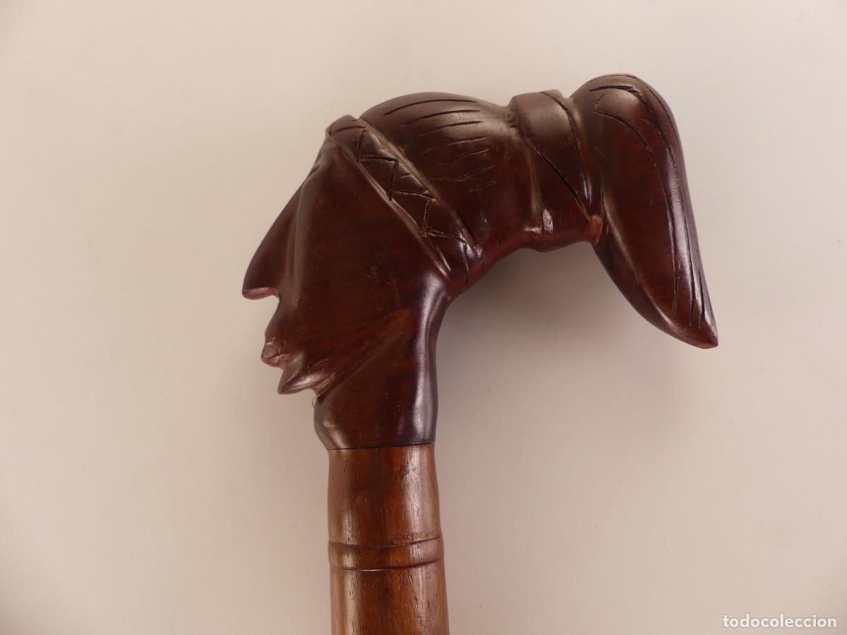 Antiguidades: BONITO BASTON DE MADERA TALLADA ARTE ETNICO AMERICA OBJETO DE COLECCI&Oacute;N