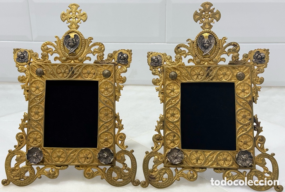 Antig&uuml;edades: ANTIGUOS MARCOS EXPOSICI&Oacute;N IGLESIA BRONCE SIGLO XIX