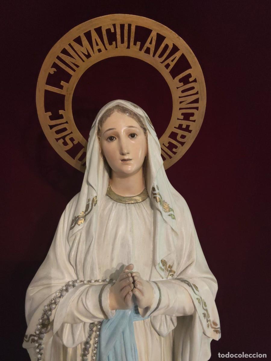 Antig&uuml;edades: Imagen Virgen de Lourdes gran tama&ntilde;o.