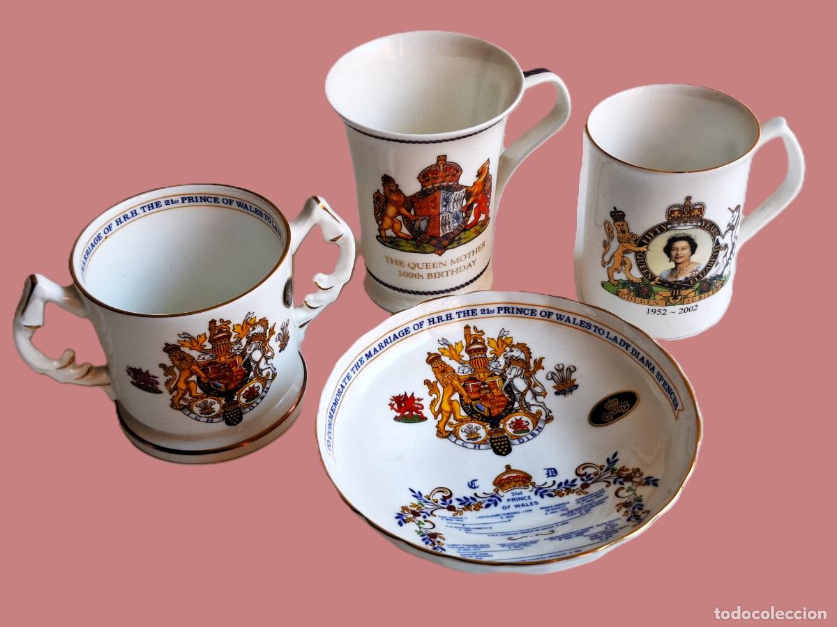 Antiquit&eacute;s: PRECIOSO LOTE DE 4 PIEZAS AYNSLEY - CONMEMORATIVAS REALEZA INGLESA - PORCELANA