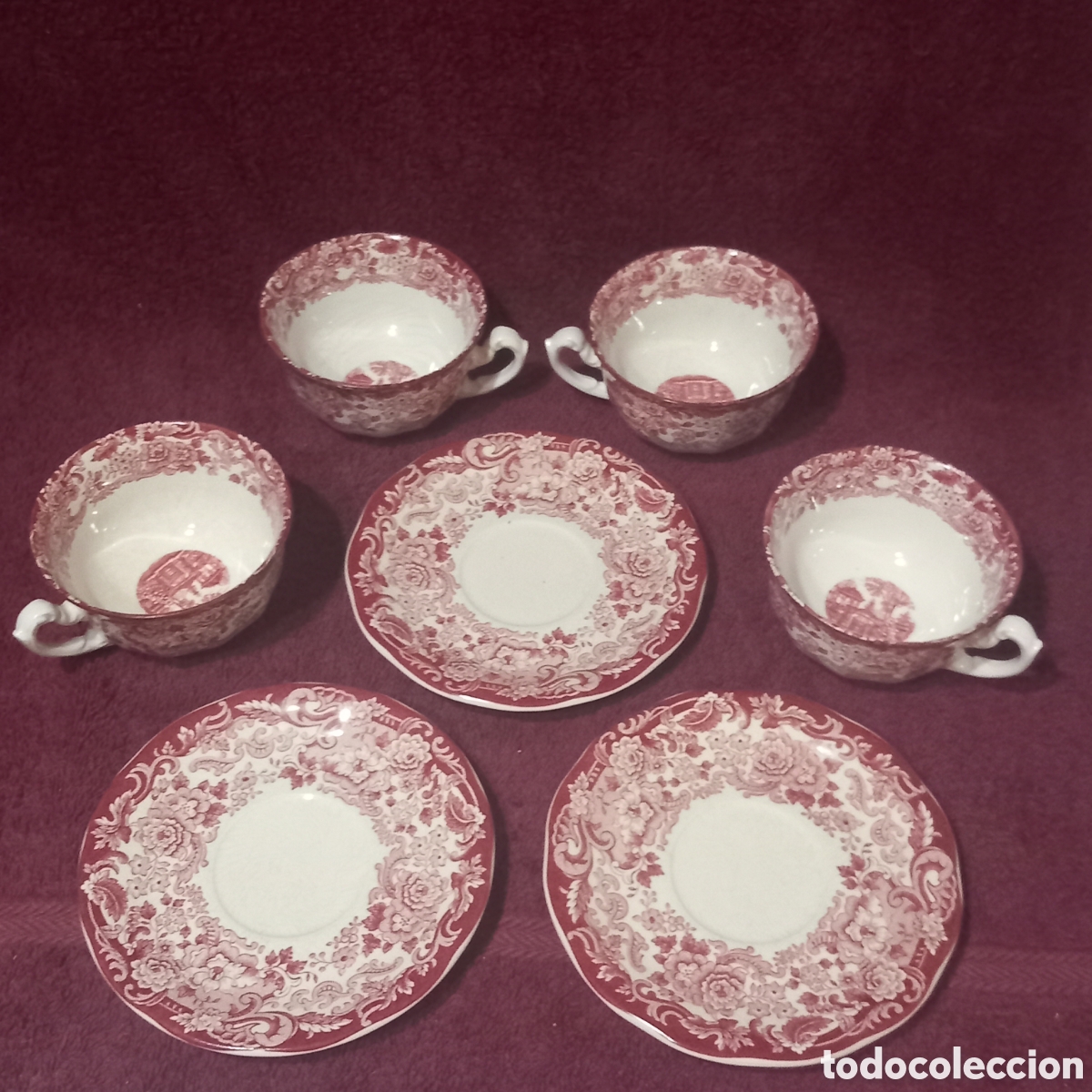 Antig&uuml;edades: PICKMAN CARTUJA DE SEVILLA/4&times;TAZAS GRANDES+3PLATOS
