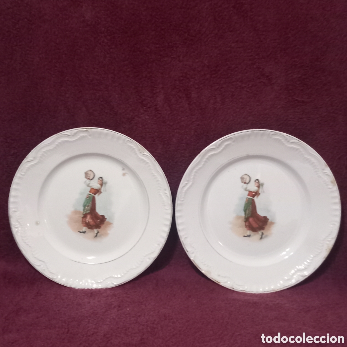 Antig&uuml;edades: PICKMAN LA CARTUJA DE SEVILLA 2&times;PLATOS GRANDES DECORADOS 24cm