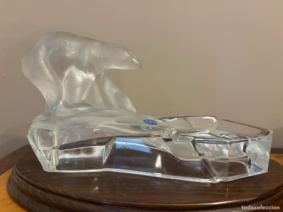 Antig&uuml;edades: VINTAGE CZECH KAREL ZENTNER FOR LIBOCHOVICA ART DECO POLAR BEARS GLASS ASHTRAY