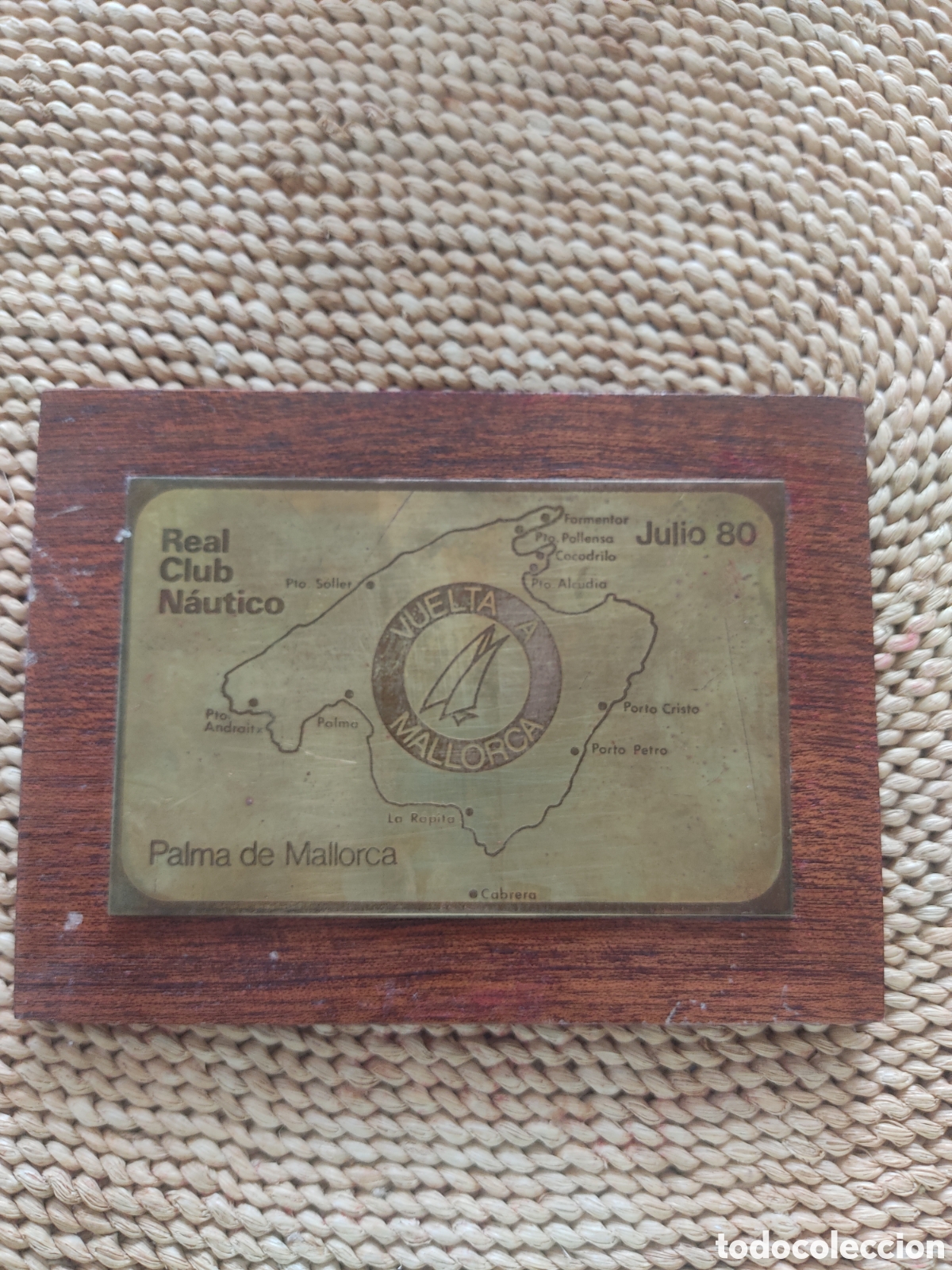Antiquit&auml;ten: PLACA COMMEMORATIVA REAL CLUB N&Aacute;UTICO VUELTA A MALLORCA JULIO DE 1980
