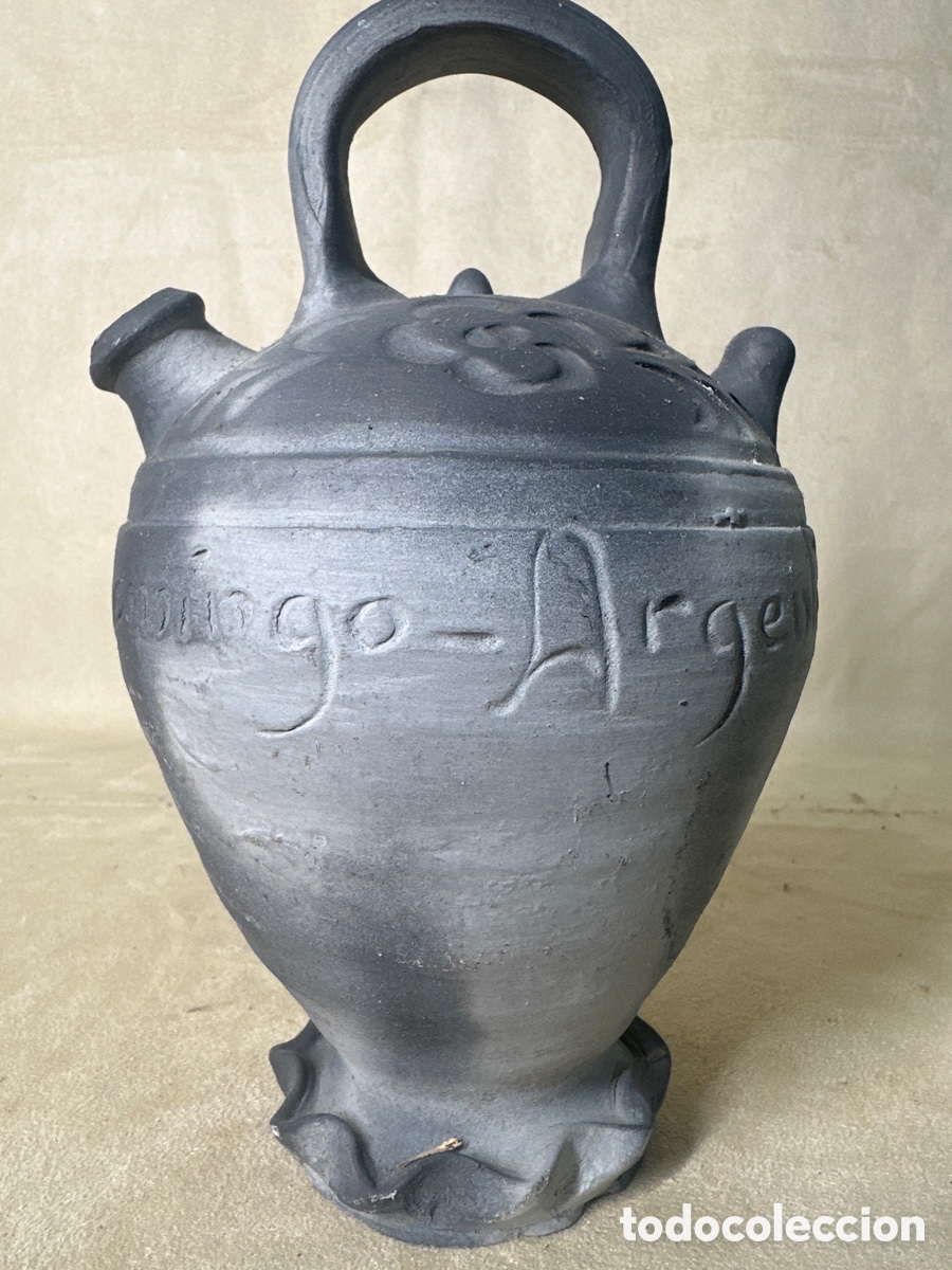 Antiquit&auml;ten: C&aacute;ntaro Botijo de ceramica de Sto. Domingo - Argentona - 1989.