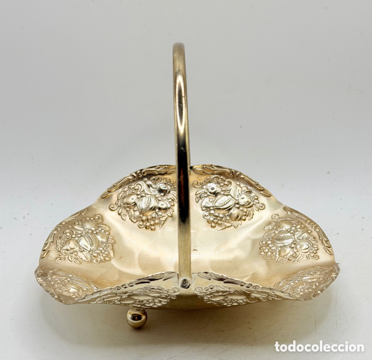 Antig&uuml;edades: Antiguo Cesto Plateado - Foto 3