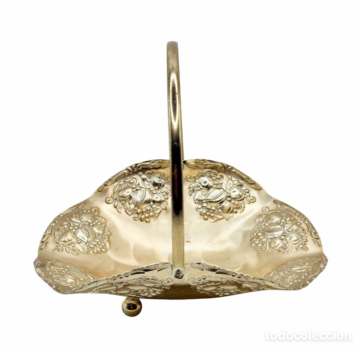 Antiguidades: Antiguo Cesto Plateado