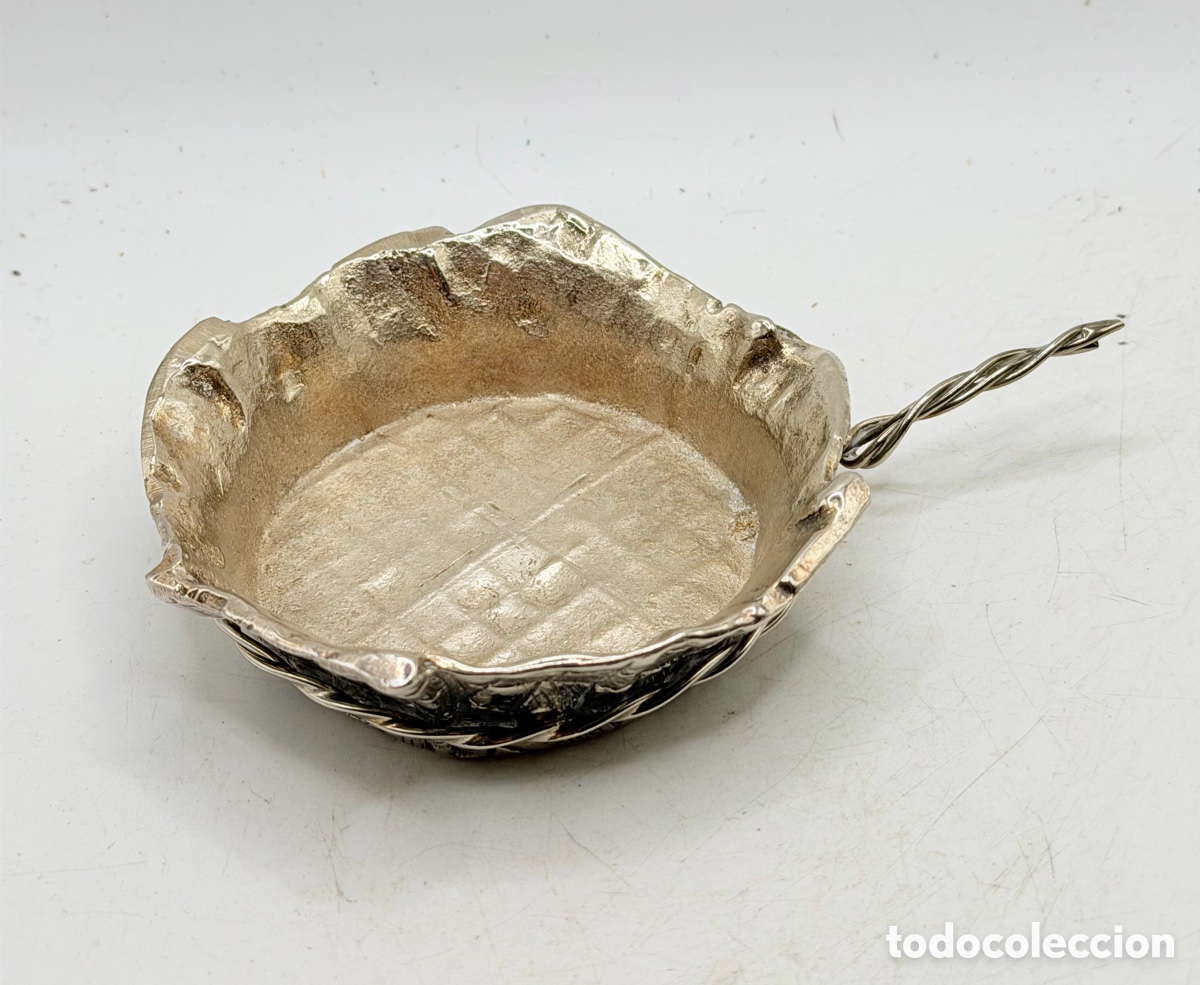 Antig&uuml;edades: Antiguo Cuenco de Bronce Plateado - Foto 2
