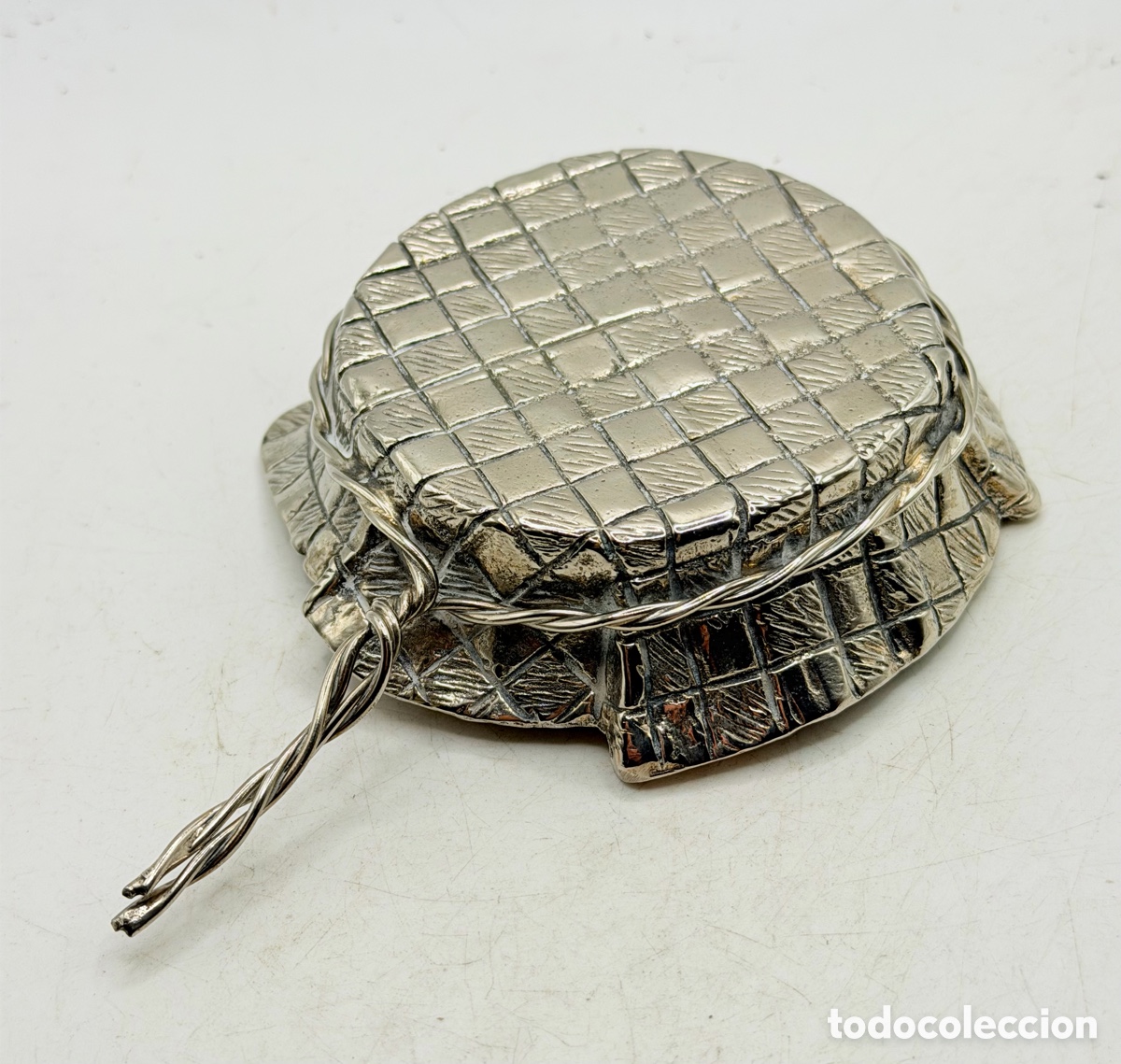Antig&uuml;edades: Antiguo Cuenco de Bronce Plateado - Foto 5