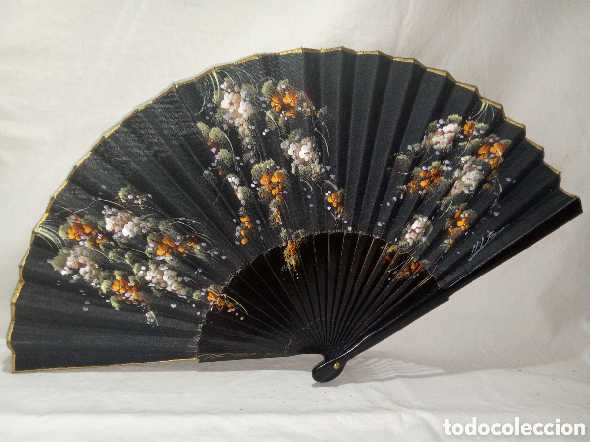 Antiquit&auml;ten: BONITO ABANICO CON MOTIVO FLORAL PINTADO A MANO