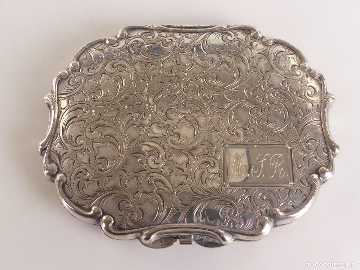 Antiques: PRECIOSA CAJA CAJITA DE ALPACA POLVO MAQUILAJE