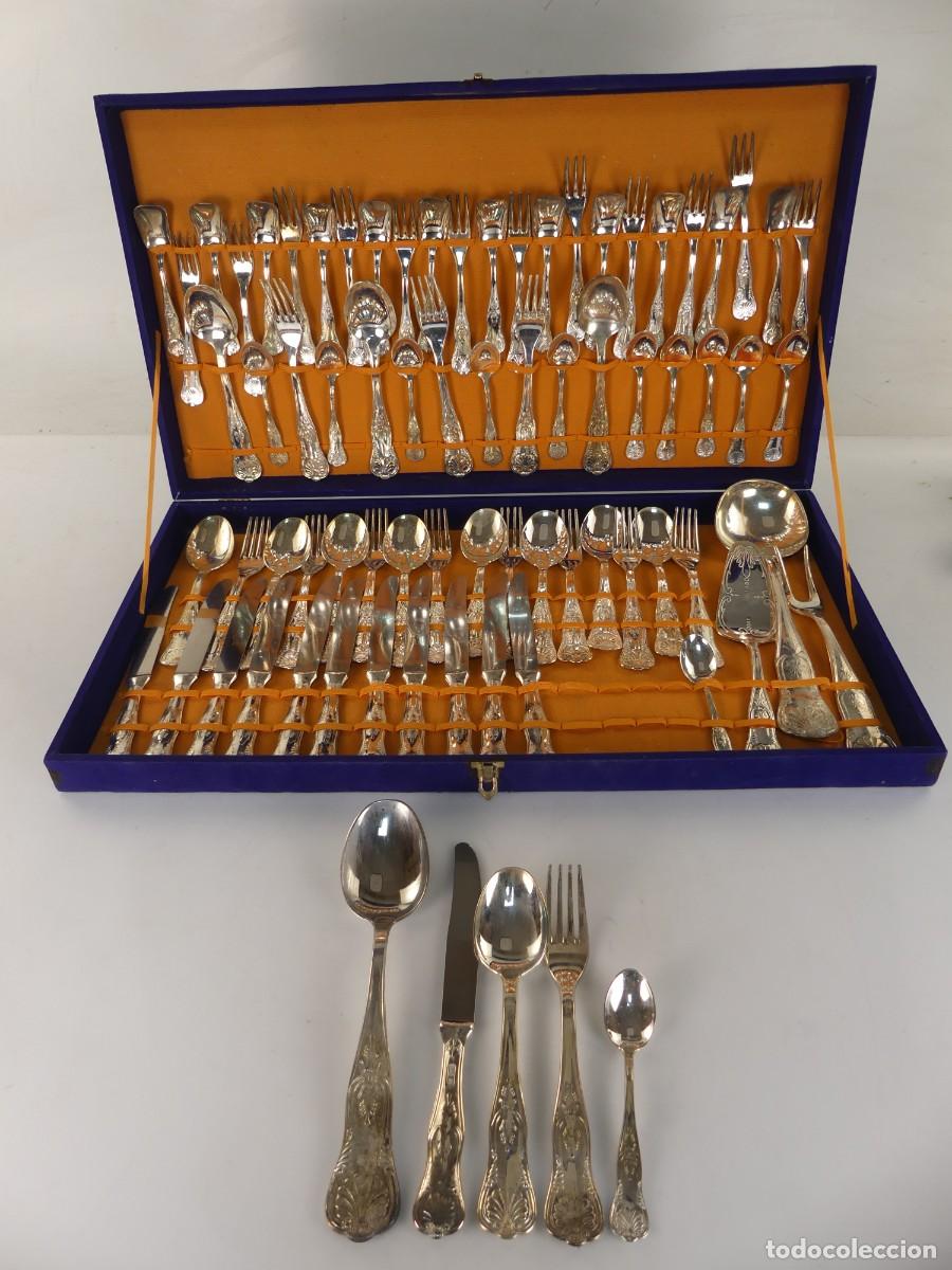 Antiques: CUBERTERIA DE 76 PIEZAS EN CAJA