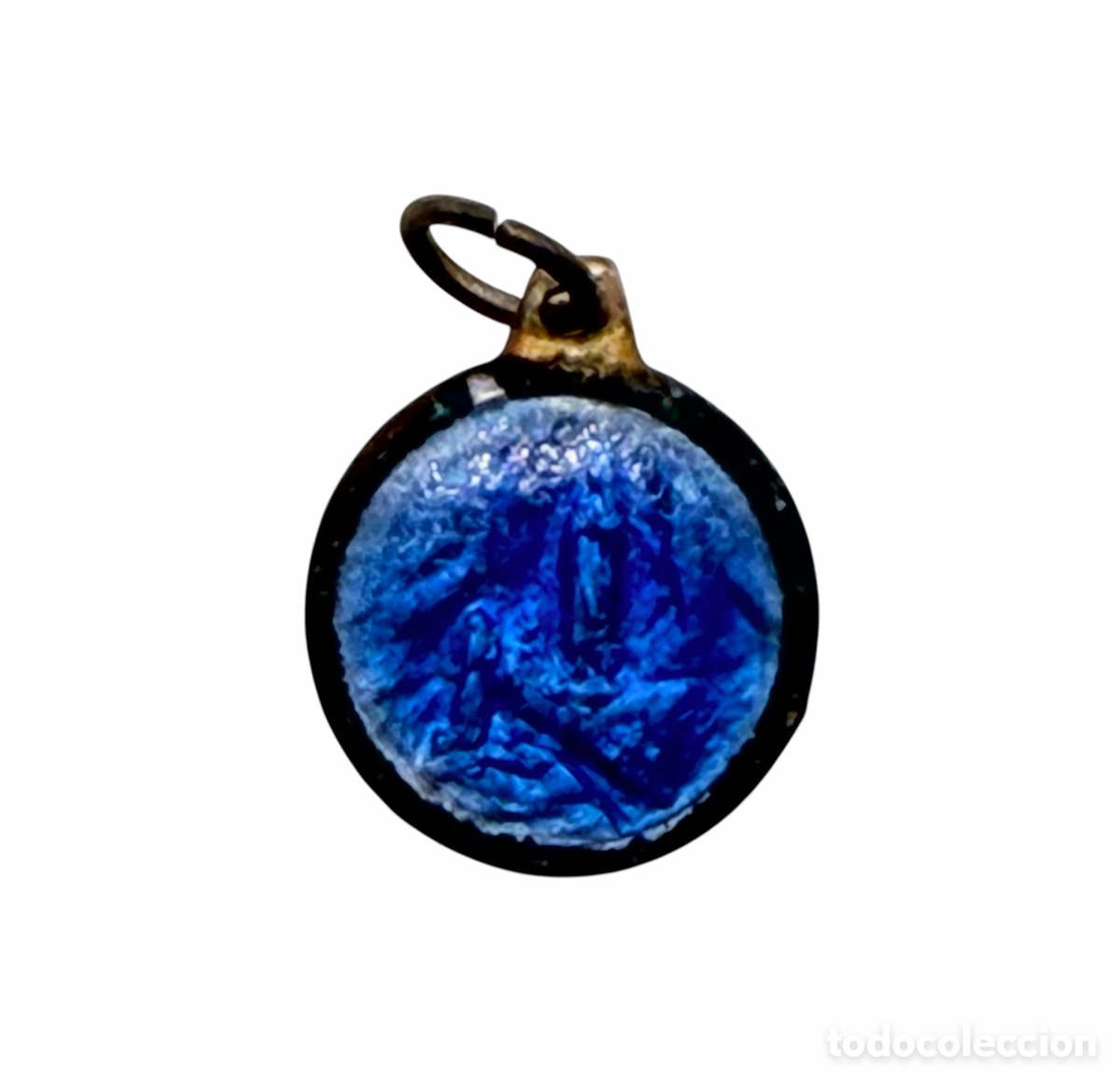 Oggetti Antichi: Antigua Medalla Religiosa Esmaltada