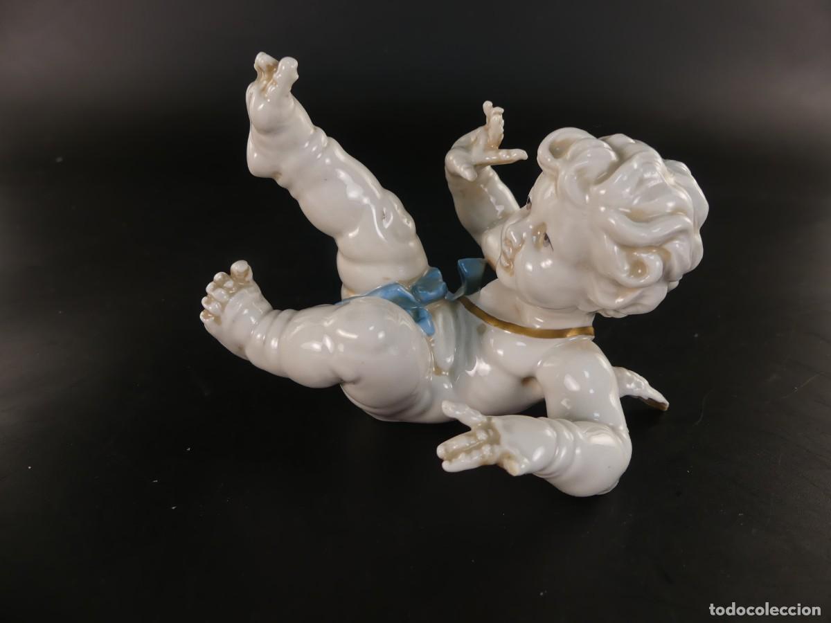 Antiques: PRECIOSA FIGURA DE ANGEL ANGELITO DE PORCELANA DE ALGORA OBJETO DE COLECCI&Oacute;N