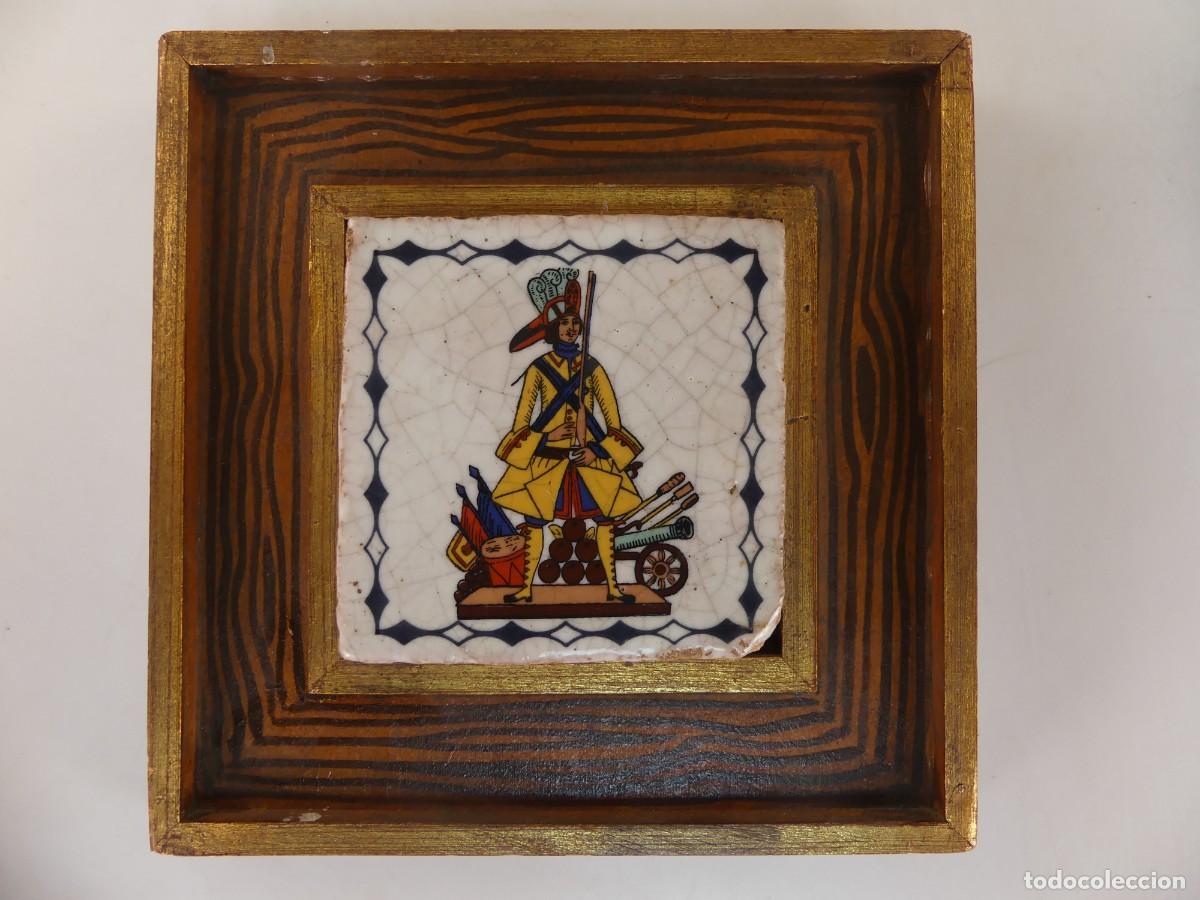 Antig&uuml;edades: BONITO AZULEJO DE CERAMICA ENMARCADO CON MARCO